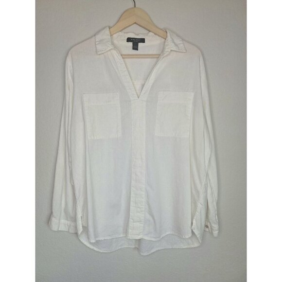 💙 Nine West Blouse - Linen Blend - Picture 1 of 8